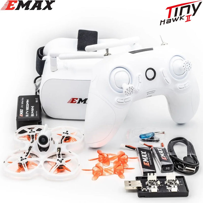 Emax Tinyhawk S II Indoor FPV Racing Drone with F4 16000KV Nano2 camera and LED Support 1/2S Battery 5.8G FPV Glasses RC Plane