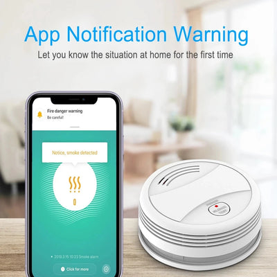 Tuya Smart Wifi Smoke Detector Sensor 80DB Alarm Fire Smoke Detector Wifi Fire Protection Home Security Alarm Smart Life APP