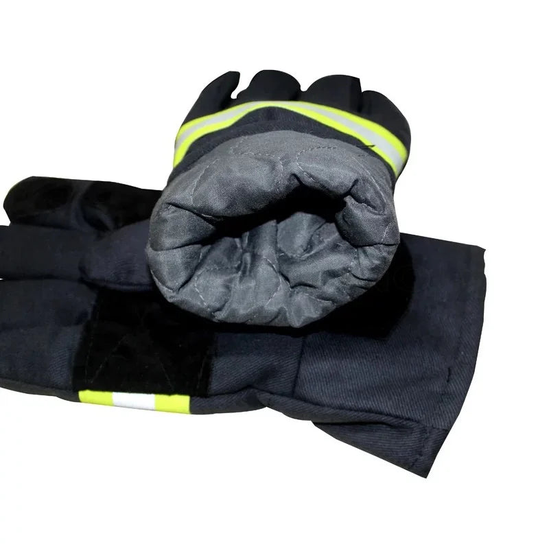 Fireproof Safety Gloves Black Reflective Belt Fire Gloves Protection Supplies For Welding And Cold Weather Firefighting Gloves