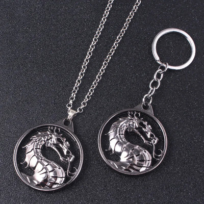 Game Mortal Kombat Keychain Metal Alloy Animal Dragon Key Ring Holder Chaveiro Gift for Men Car Key Accessories