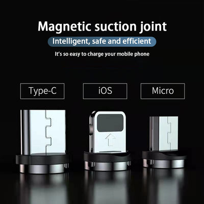 NNBILI 3A LED Magnetic USB Cable Fast Charging USBC Cable Magnet Charger Data Charge Micro USB Cable Mobile Phone Cable USB Cord