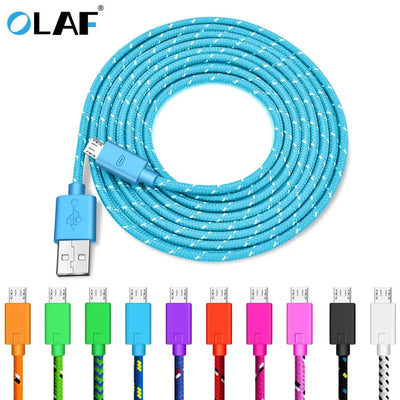 OLAF 5V 2.4A Micro USB Cable 1m 2m 3m Fast Charging Cable For Samsung Huawei Xiaomi Android Mobile Phone USB Charger Cord Cable