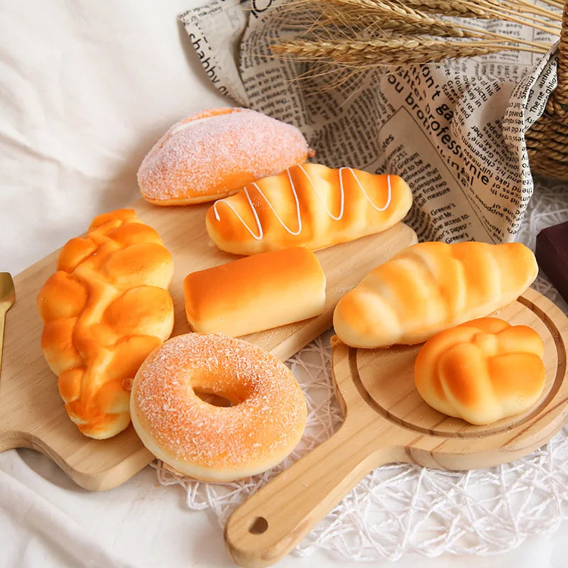 2021 Squishy Bread Toast Food Creative Simulation Donuts Slow Rising Squeeze Stress Relief Toys Spoof Tease People Desktop toy