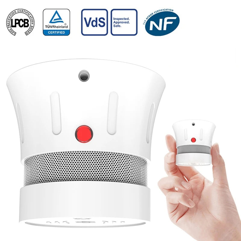 CPVAN Mini Smoke Detector CE EN14604 Smoke Alarm 5 Years Battery Independent Photoelectric Smoke Sensor for Home Security System