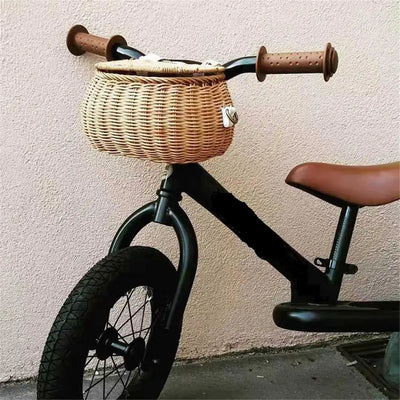 Small Back Basket Children Bicycle Baskets Handmade Rattan Toy Child Bicycle Mount Baskets Outdoor Accessories