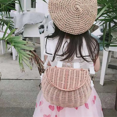 Small Back Basket Children Bicycle Baskets Handmade Rattan Toy Child Bicycle Mount Baskets Outdoor Accessories