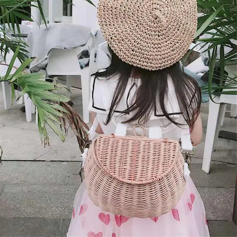 Small Back Basket Children Bicycle Baskets Handmade Rattan Toy Child Bicycle Mount Baskets Outdoor Accessories