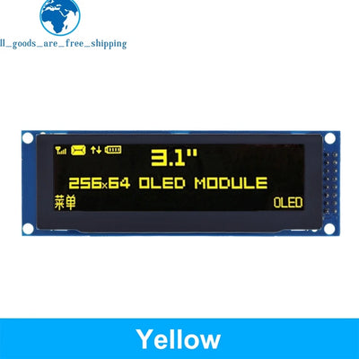 DIYTZT Real OLED Display 3.12" 256*64 25664 Dots Graphic LCD Module Display Screen LCM Screen SSD1322 Controller Support SPI