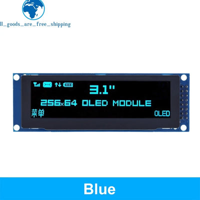 DIYTZT Real OLED Display 3.12" 256*64 25664 Dots Graphic LCD Module Display Screen LCM Screen SSD1322 Controller Support SPI