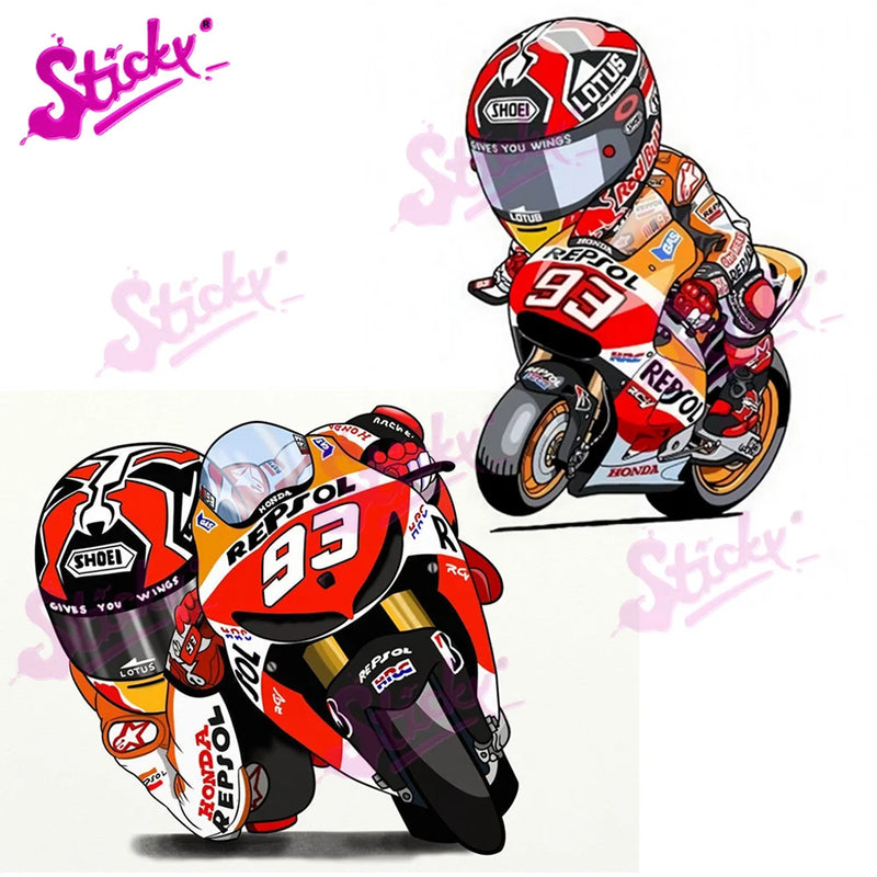 STICKY Cool Motorcycle Racer Anime Badge Brand Car Sticker Decal for Bicycle Motorcycle Accessories Laptop Helmet Trunk Stickers