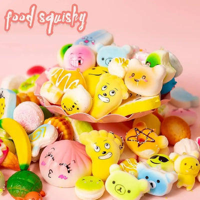 Random 5-60 Pcs Squishies Slow Rising Simulation Bread Squishy Stress Relief Toys Birthday Gifts for Kids Party Soft Toys