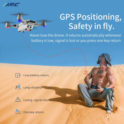 JJRC X16 5G WIFI FPV Dual GPS 6K HD Camera Optical Flow Positioning Brushless Foldable RC FPV Racing Drone Quadcopter RTF w/ Bag