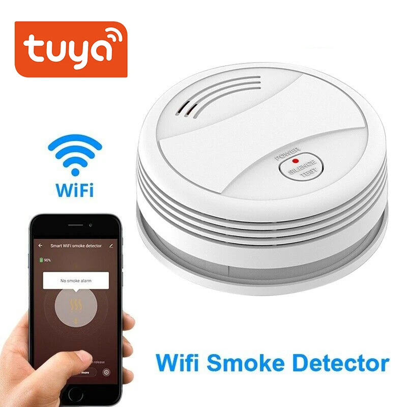 Tuya Smart Wifi Smoke Detector Sensor 80DB Alarm Fire Smoke Detector Wifi Fire Protection Home Security Alarm Smart Life APP