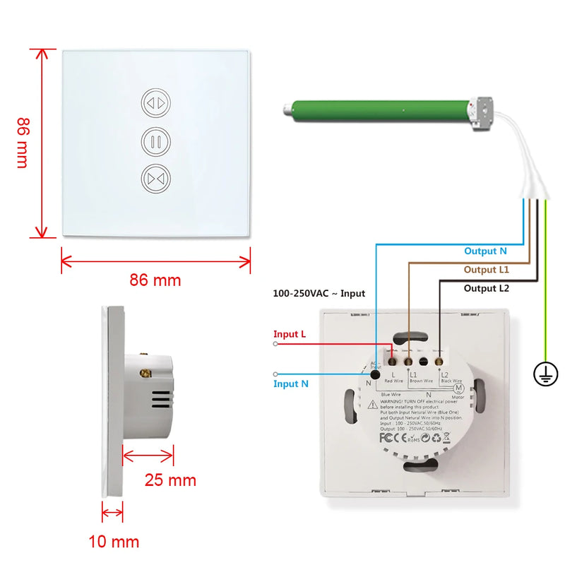 Tuya Smart Life WiFi Curtains Blinds Switch Roller Shutter Electric Motor Google Home Alexa Voice Control Connected House Engine