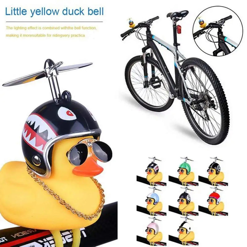 Yellow Duck Bicycle Lights Bell Cute Little Handlebar Horn Lamp for MTB Road Bike Motor Helmet Riding Cycling Accessories toys