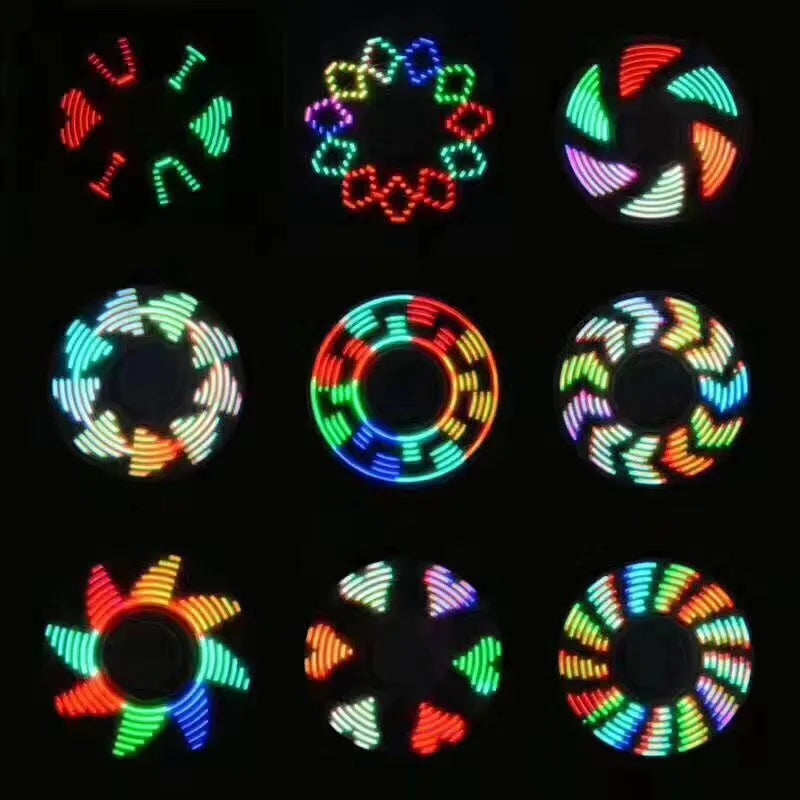 ABS Luminous LED light Fidget Spinner Hand Top Spinners Glow in Dark EDC Stress Relief Toys Kinetic Gyroscope for Children