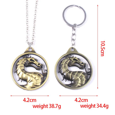 Game Mortal Kombat Keychain Metal Alloy Animal Dragon Key Ring Holder Chaveiro Gift for Men Car Key Accessories