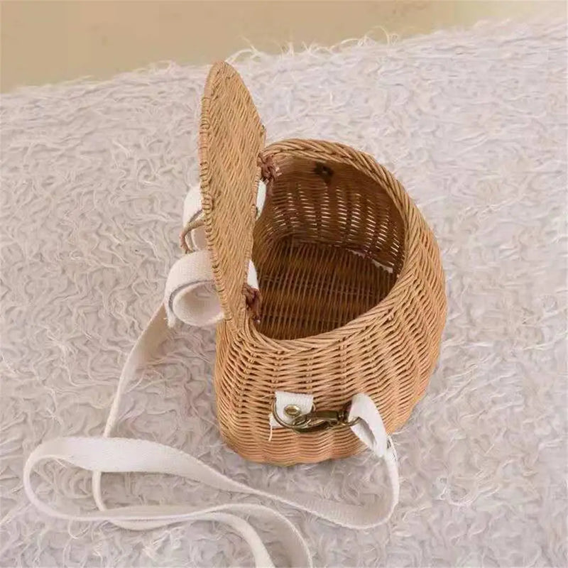 Small Back Basket Children Bicycle Baskets Handmade Rattan Toy Child Bicycle Mount Baskets Outdoor Accessories