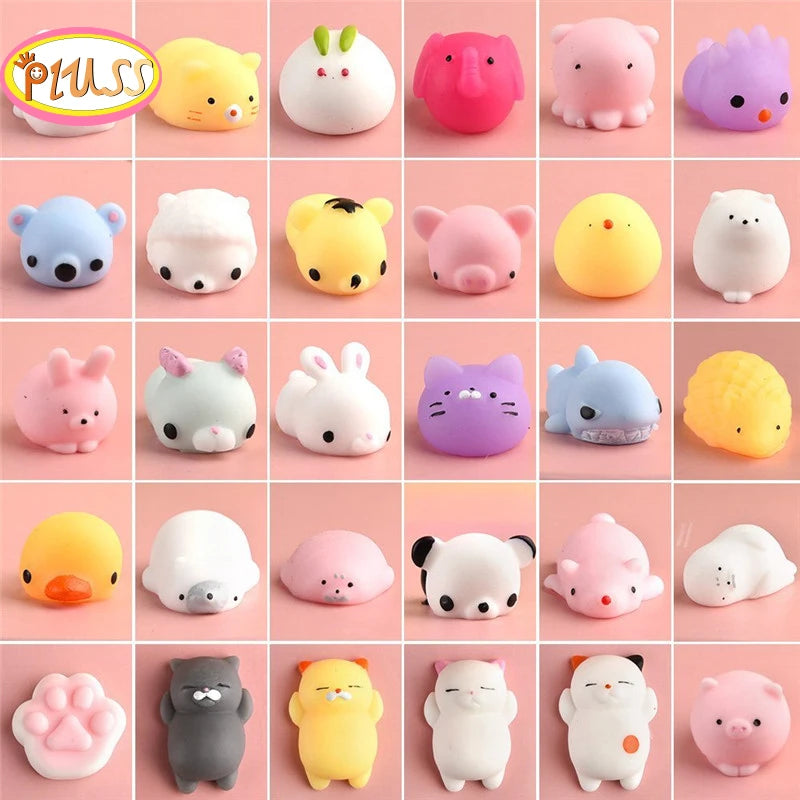 Cute Mochi Squishy Pack Mini Animal Antistress Ball Squeeze Toys Squishi Rising Stress Relief Squishy Toy Pets Fun Gift