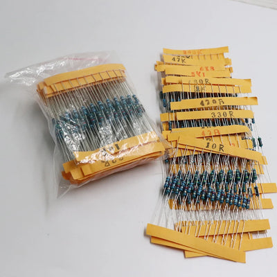 300Pcs 10 -1M Ohm 1/4w Resistance 1% Metal Film Resistor  Assortment Kit Set 30Kinds*10pcs=300PCS Free Shipping