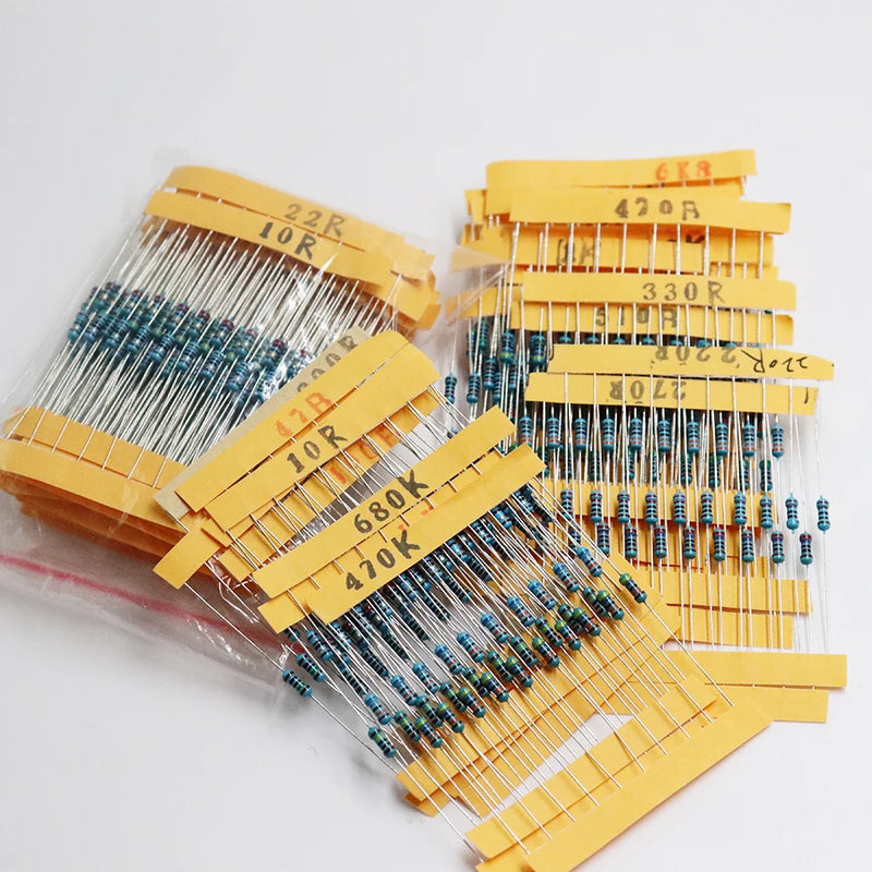 300Pcs 10 -1M Ohm 1/4w Resistance 1% Metal Film Resistor  Assortment Kit Set 30Kinds*10pcs=300PCS Free Shipping