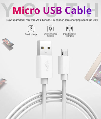 Original Nalon white Micro USB Cables Android Date micro-usb Cord For Samsung Huawei Xiaomi redmi Mobile Phone Access 1/1.5/2/3m