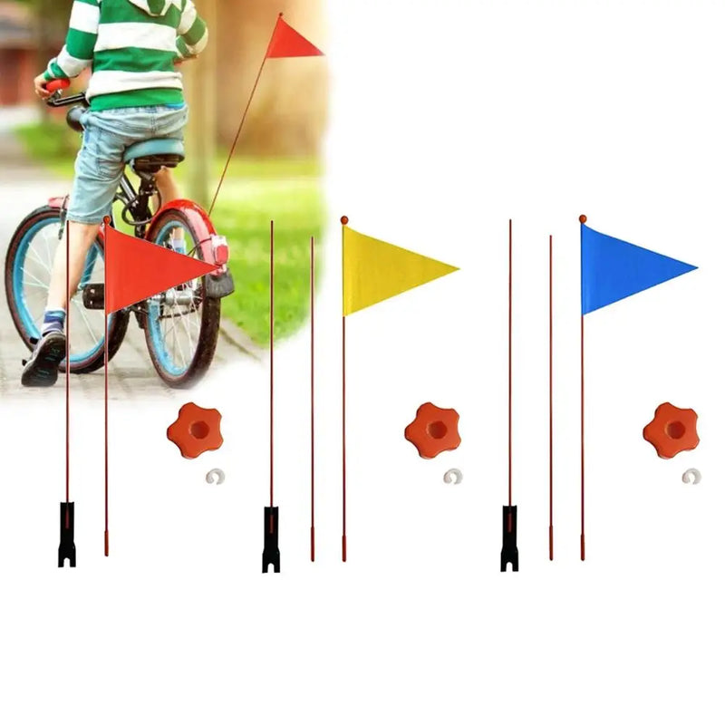 1SET 120 cm/180cm Bicycle Flag For Boys Girls Cycling Balance Bike Safety Pennant Divisible Kids Outdoor Biking Accessories Toys