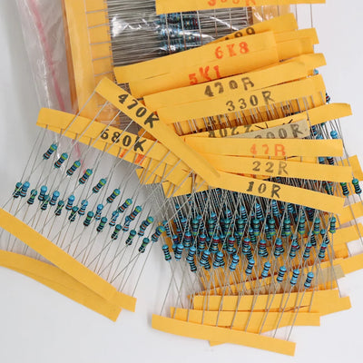 300Pcs 10 -1M Ohm 1/4w Resistance 1% Metal Film Resistor  Assortment Kit Set 30Kinds*10pcs=300PCS Free Shipping