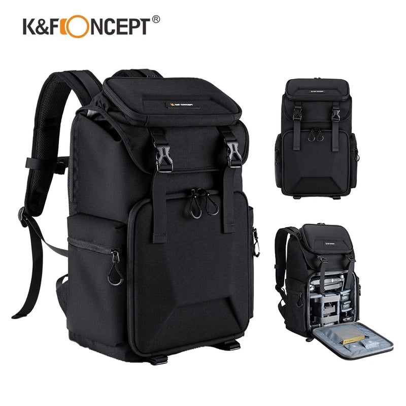 K&F Concept 16.5Inch Camera Backpack Built-in Rain Cover For Sony Canon Nikon Camera/Lens/Tripods,For SLR DSLR Storage