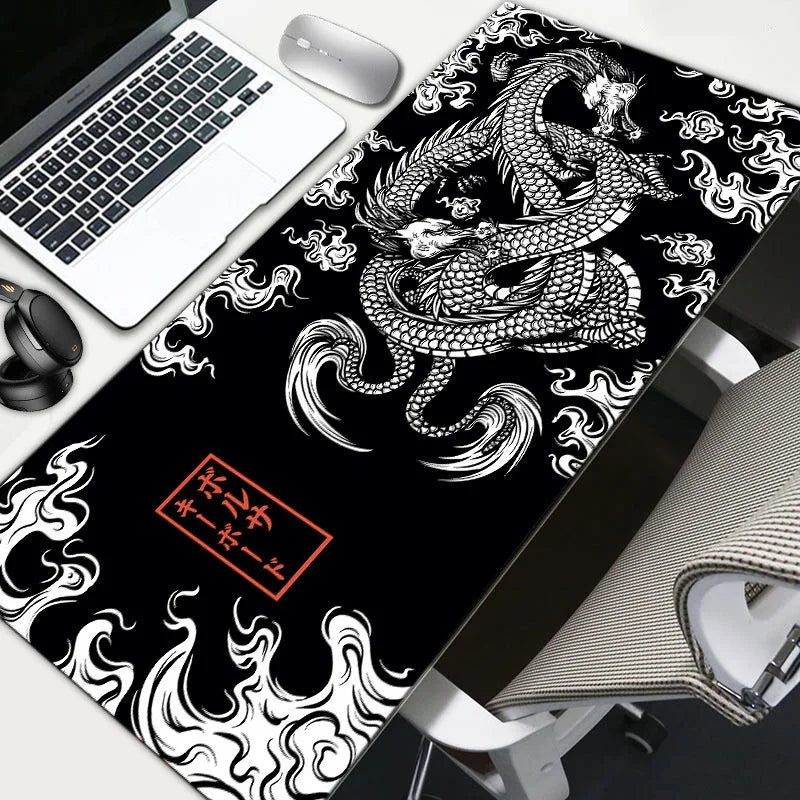 XXL RGB Gaming Mouse Pad Dragon Desk Mat HD Black Gamer Accessories Large LED Light MousePads PC Computer Carpet With Backlit