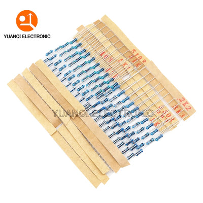 300PCS 10R - 1M Ohm 1/4W 1/2W 1W Resistance Set 1% Metal Film Resistor Assortment Kit 30Kinds*10pcs=300PCS