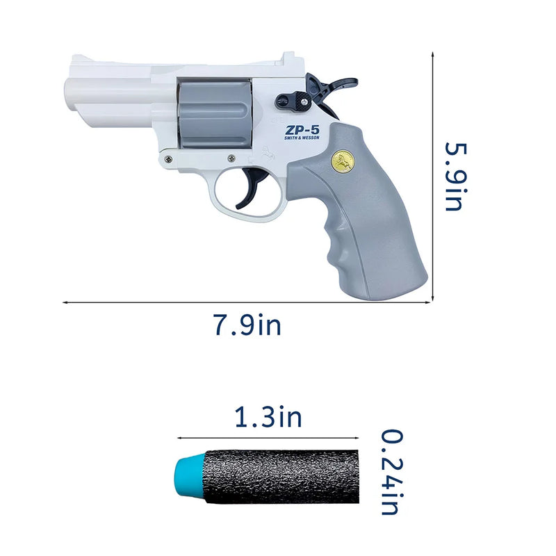 ZP5 Revolver Pistol Launcher Shooting Games Gifts For Kids Boys Safe Toy Gun Dropshipping