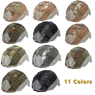 Tactical Helmet Cover with Elastic Cord Camouflage Head Circumference 50-62cm for MH PJ BJ Fast Helmets Accessories