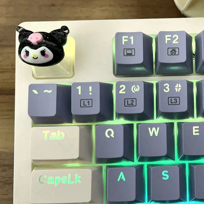 Cartoon Kuromi Melody Cinnamoroll Nonopaque Gaming Cherry Axis Keycaps for Cherry MX Mechanical Keyboard Key Cap