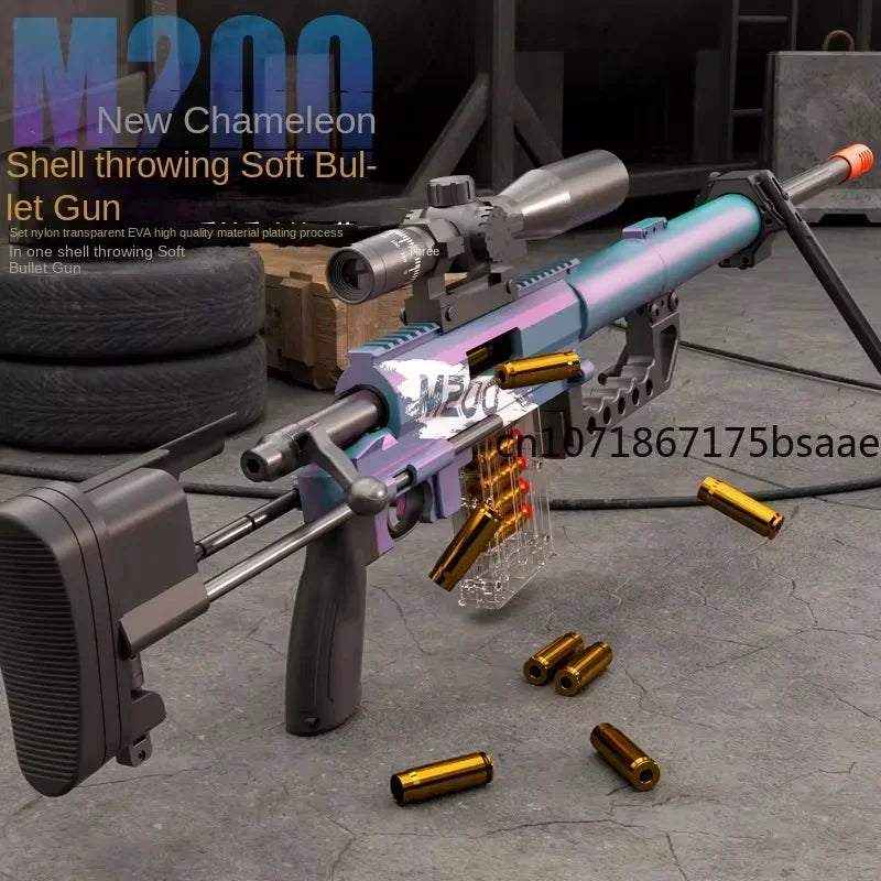 NEW M200  Small Sniper Rifle Manual Loading Launchable Shell Ejection Soft Bullet Toy Gun Children And Boys Toys