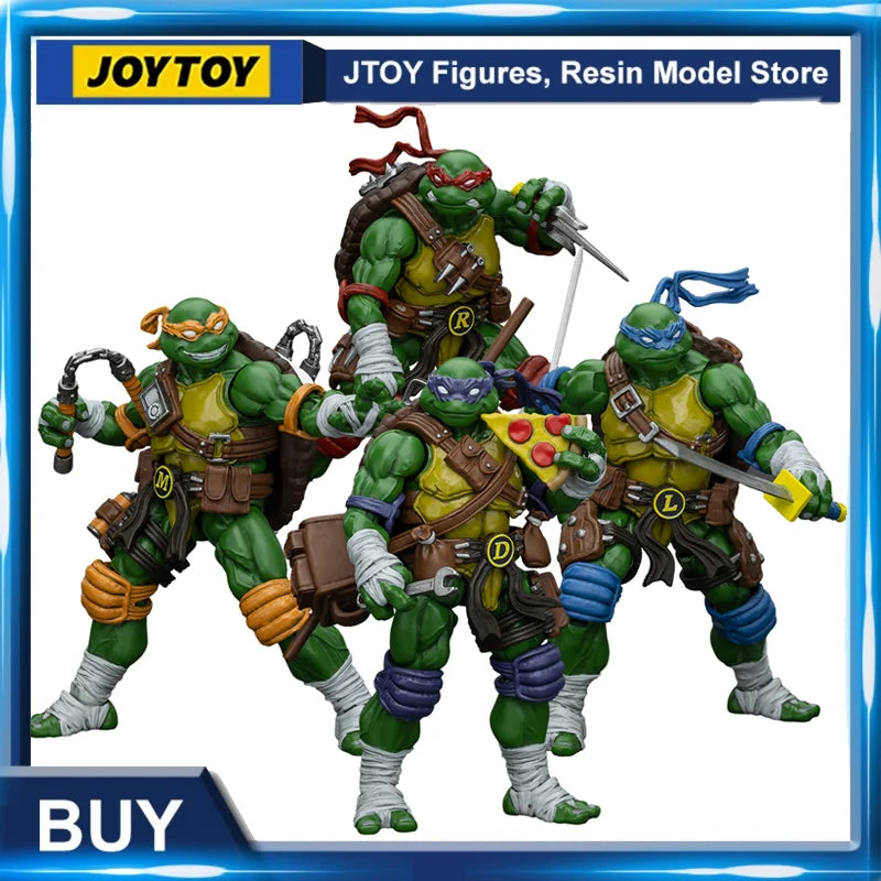 [IN STOCK]JOYTOY 1/18 Action Figure TMNT Ninja Turtles Michelangelo Donatello Leonardo Raphael Model Toys