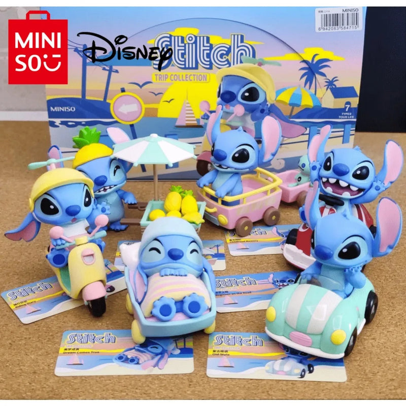 Genuine MINISO Disney Stitch Swim Series Blind Box Anime Kawaii Trendy Ornament Model Collection Hand Doll Toy Mysterious Gift