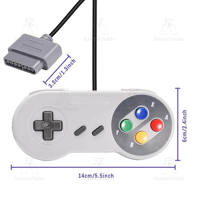 SNES/SFC Controller Classic Wired Gamepad Control 16-bit Retro Entertainment System Video Game Console Gaming Joypad Accessories