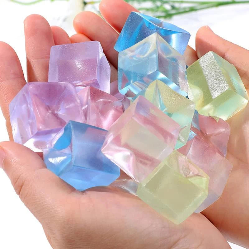 Squishy Ice Cube Fidget Stress Relief Squeeze Toy Adults Kids Birthday Party Favors Classroom Prizes Antiestrés Juguetes