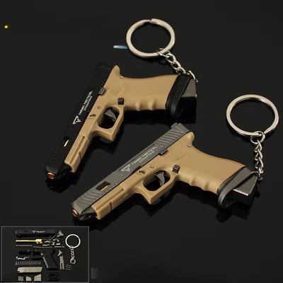 Semi Alloy 1:3 G34 TTI Pistol Keychain Mini Gun Model Assemble Disassemble Toy Gun Jedi Survival Weapon for Adult Kids Gift