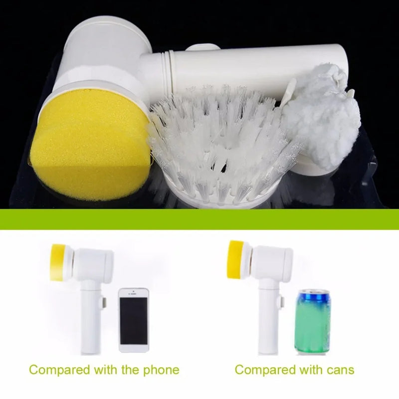 5 In 1 Multifunctional Electric Household Brush ABS Nylon Kitchen Bathtub Cleaning Window Brush Cleaner