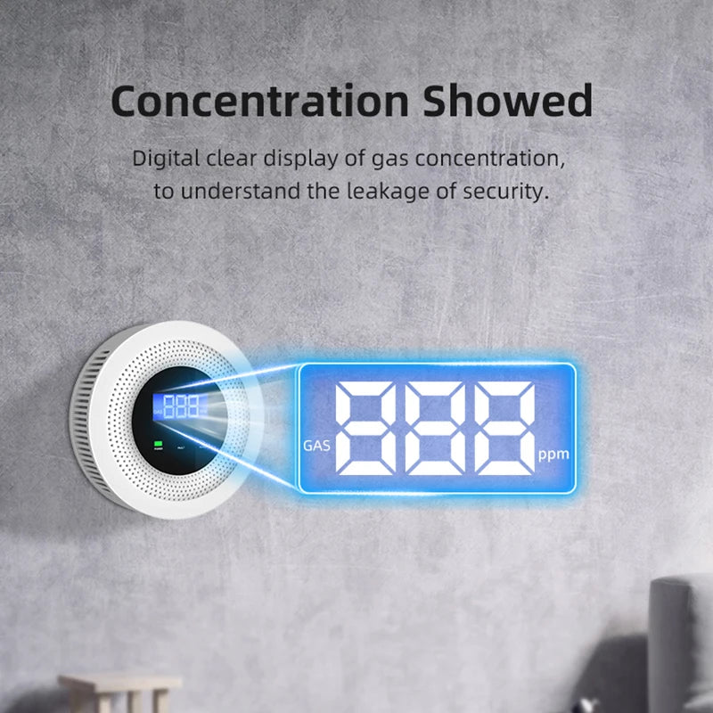 SMARSECUR Tuya WiFi Natural Gas Leakage Sensor Combustible Smart LPG Gas Leakage Detector Smart Life Security Protection Alarm