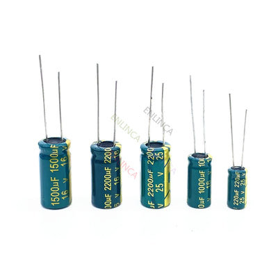 High Frequency Electrolytic Capacitor 6.3V 10V 16V 25V 35V 50V 400V 450V 22UF 100UF 220UF 330UF 470UF 680UF 1000UF 1500UF 2200UF