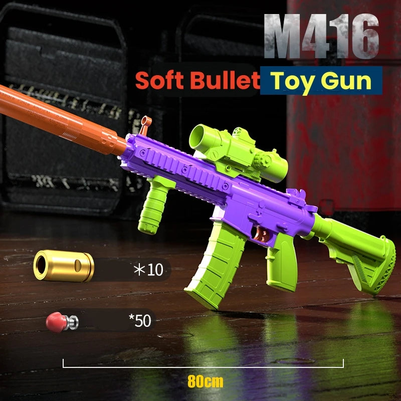 M416 Soft Bullet Gun Toys for Children Boys Carrot Gun Automatic Shell Ejection Model Toy Guns Kid Birthday Gifts