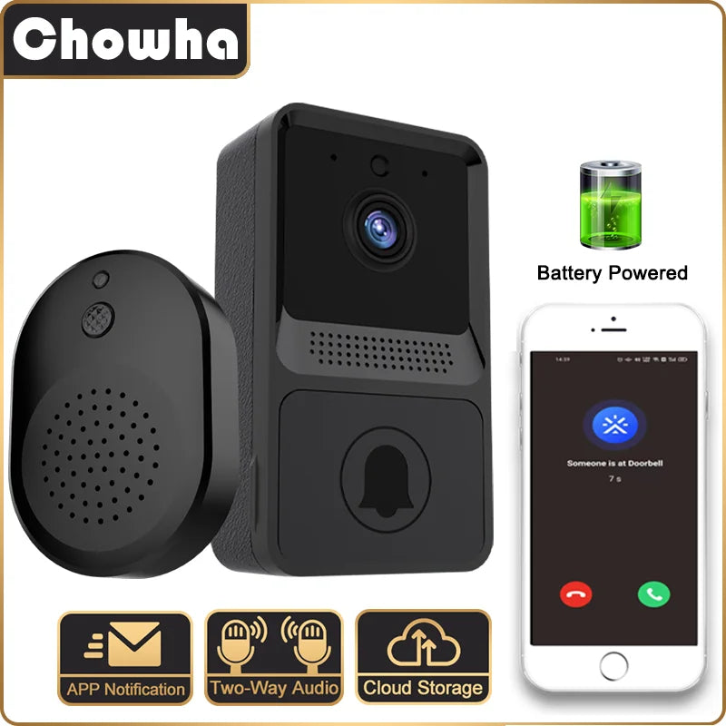 Outdoor WiFi Video Intercom Doorbell Camera Smart Home Wireless Security Door Bell Battery Powered 2-Way Audion Video Doorbell