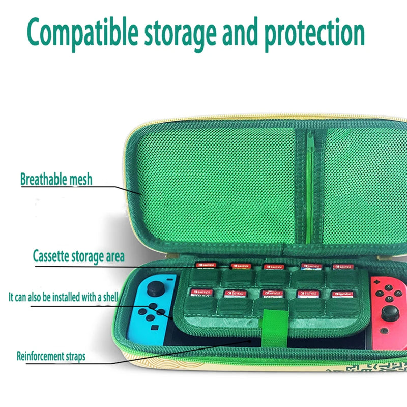 Nintendo Switch Storage Bag Switch OLED Gaming Machine NS Host Bag EVA Hard Bag Handbag、OLED Game Theme Accessory Pack