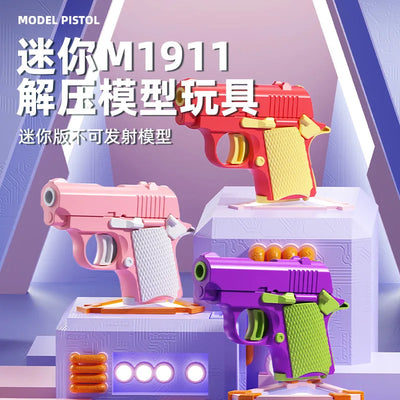 Gravity 1911 plastic Pistol 3D Printing Reverse Blowback Rifle Mini Decompression plastic pistol Toy guns for kids gift