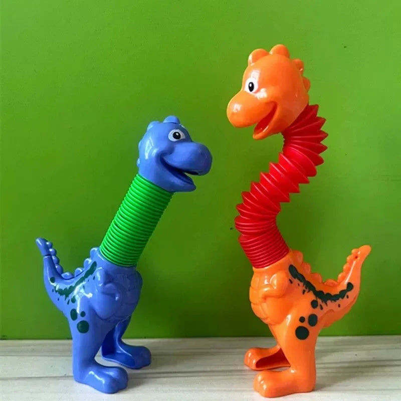 1-5pcs ute Dinosaur Pop Toys Children Animal Sensory Tube Games Stress Relief Squeeze Playing Plastic Tube Decompression Gifts