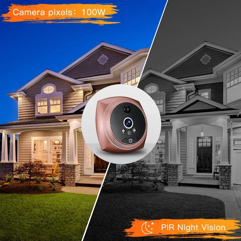 Door Camera Video Door Peephole Camera Doorbell Viewer with LCD Monitor Night Vision Visual Peephole Door Bell Home Security