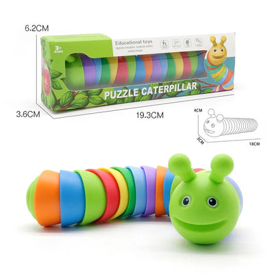 Funny Fidget Slugs Articulated Sensory Slug Toy Realistic Worm Caterpillar Fidget Toys for Kids Adults ADHD Autism Stress Relief